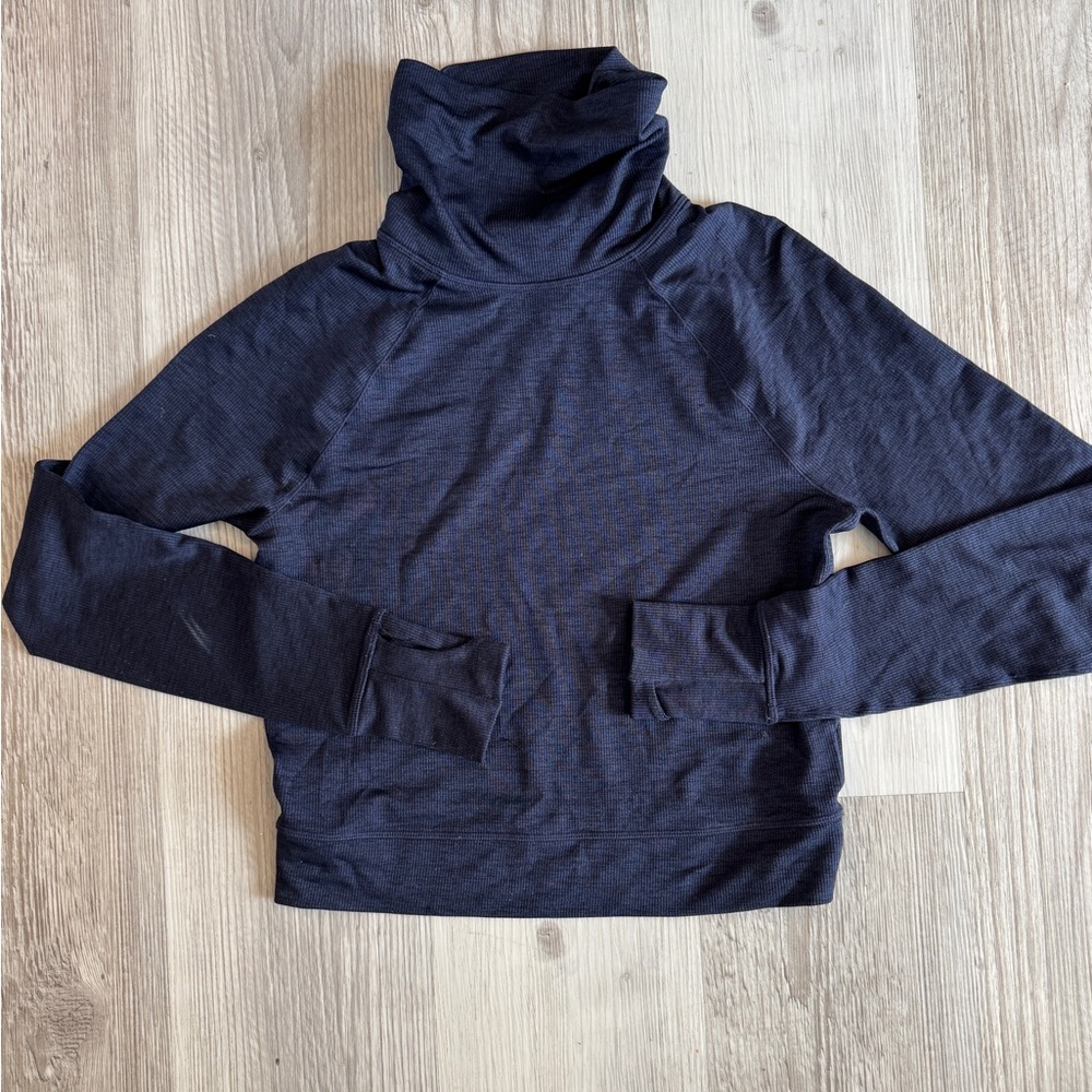 Prana Navy Cropped Turtle Neck